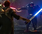 En bild från spelet Star Wars Jedi: Fallen Order visar Cal Kestis och en fiende. (Bildkälla: Steam)