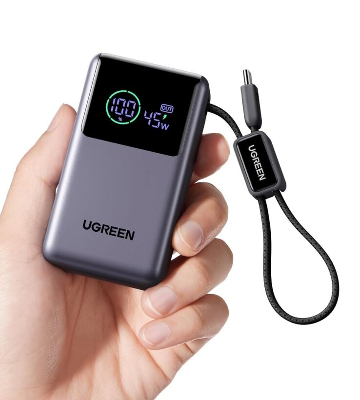 Ugreen Nexode Pro Power Bank (10 000 mAh, 45 W, inbyggd kabel)