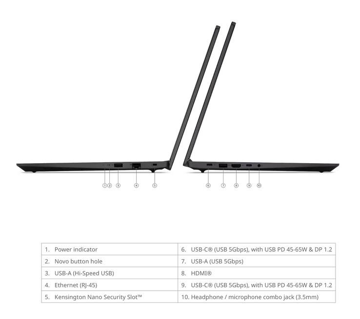 Lenovo V15 Gen 6 AMN mäter dessutom 359,2 x 235,8 x 19,9 mm.