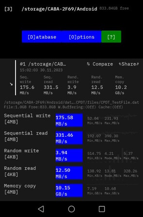 Android USB 3.1 OTG: Cross Plattform Disk Test (CPDT)