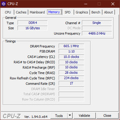 CPU-Z Minne