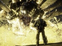 Marcus Fenix möter en av bossarna i Gears of War. (Bildkälla: Steam)