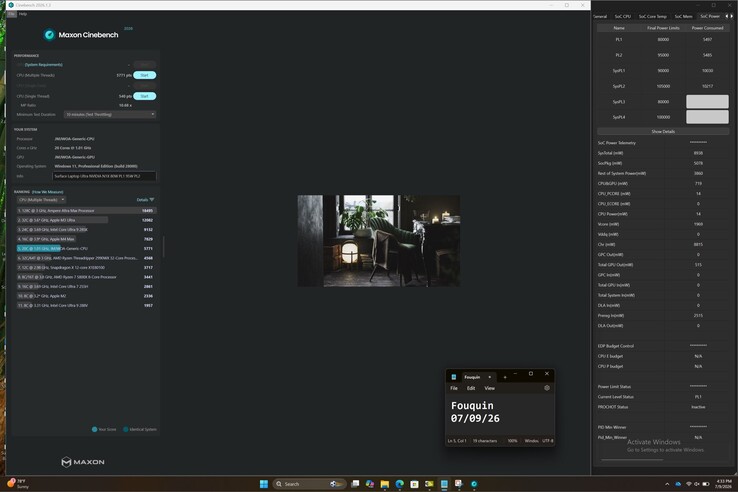 Nvidia RTX Spark Cinebench 2026-resultat