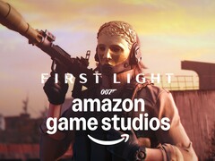 007 First Light skurk visad med Amazon Game Studios logotyp