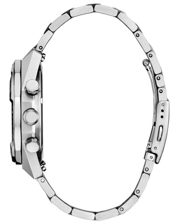 Citizen Nighthawk CA0890-54H kronografklocka med grå urtavla, silverfärgat armband i rostfritt stål, vridbar bezel, tre hjälpurtavlor och datumvisning vid klockan 3.
