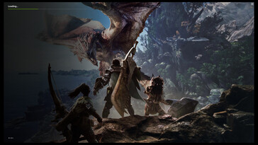 På bilden: GeForce Nu laddar appen Monster Hunter World (Bildkälla: skärmdump tagen med tillstånd av Nvidias inbyggda app)