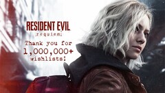 Resident Evil Requiem firar 1 miljon önskelistor på flera plattformar. Tack-meddelande på bilden (bildkälla: Resident Evil&#039;s X-konto)
