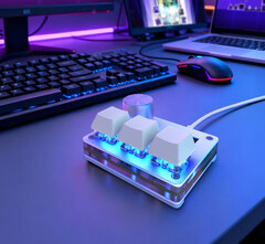 SayoDevice O3C mini hall-effektknappsats med hall-effekttangenter, RGB-keycpas och vridreglage i metall