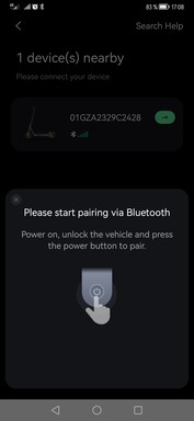 Sök nu efter enheten (Bluetooth + GPS)