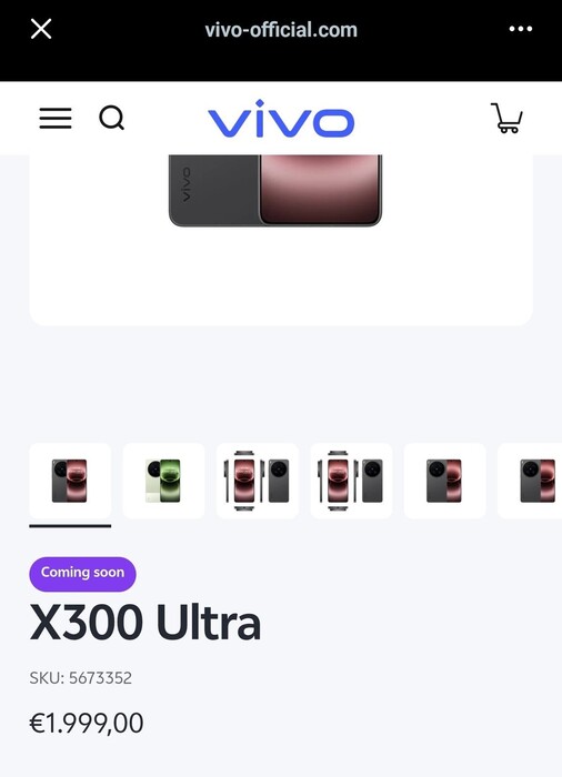Vivo X300 Ultra kommer tydligen att säljas i Österrike, Tyskland och Ungern för cirka 2 000 euro