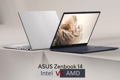 Intel-ZenBook 14 vs. AMD-ZenBook 14 (Bildkälla: Asus med redigeringar)