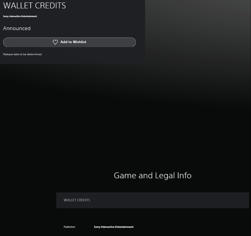 Wallet Credits listas på PS Store