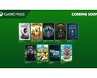 En reklambild för Xbox Game Pass som visar omslagsbilder för nio nya titlar som läggs till i tjänsten i april 2025. (Bildkälla: Microsoft)
