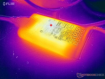 AC-adaptern når över 40 C vid krävande belastningar
