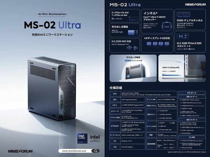 Läckt reklammaterial från Minisforum MS-A2 Ultra (Bildkälla: r/MiniPCs)