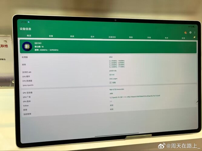 Lenovo SS1101 specifikationer (bildkälla: Telegram - privat grupp)