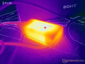 AC-adaptern når över 46 C vid krävande belastningar