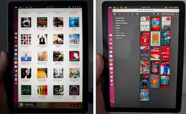 Surface Go 2 fungerar bra som en 2 i 1 när den kombineras med FBReader och Lollipop (Bildkälla: Notebookcheck)