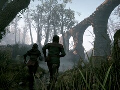 En bild som visar två karaktärer i A Plague Tale: Innocence, som nu säljs med 90 % rabatt på Steam.