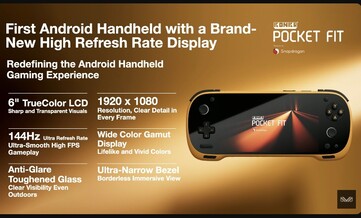 Konkr Pocket Fit kommer att ha en IPS LCD-panel med en upplösning på 1080p och en uppdateringsfrekvens på 144Hz. (Bildkälla: Ayaneo)