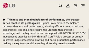LG Gram Pro 16 kommer återigen att packa en Nvidia RTX xx50-serie GPU för produktiva arbetsflöden. (Bildkälla: LG Kina)