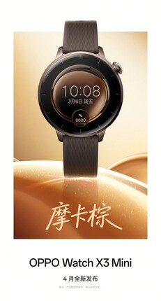 Oppo Watch X3 Mini i Mocha Brown.