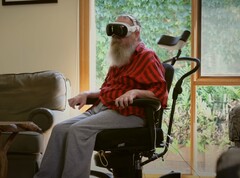 En viss patient testar Synchron BCI tillsammans med Apple Vision Pro. (Bildkälla: Synchron YT)