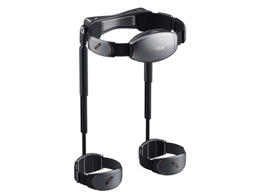 Vigx π6 exoskelett är utformade för att leverera kraft nära bärarens tyngdpunkt för att minska svängningar och vridningar. (Vy från baksidan) (Bildkälla: Vigx)