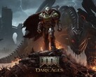 DOOM Slayer står på toppen av ett slagfält i den officiella key art för DOOM: The Dark Ages (Bildkälla: DOOM: The Dark Ages, med tillstånd av Keymailer)