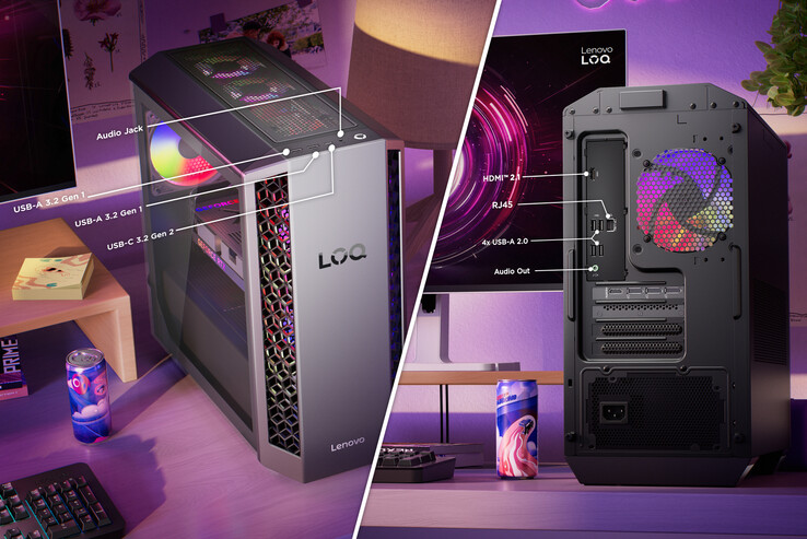 Portar och design på LOQ Tower 26ADR10 (Bildkälla: Lenovo)
