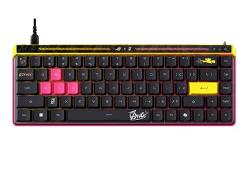 Den nya ROG Falchion Ace HFX ZywOo Edition med rosa och gula accenter. (Bildkälla: Asus)