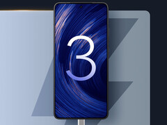 Många Xiaomi-telefoner av senaste generationen finns med i listan. På bilden: Poco F7 Pro med HyperOS 3-logotyp. (Bildkälla: Xiaomi - redigerad)