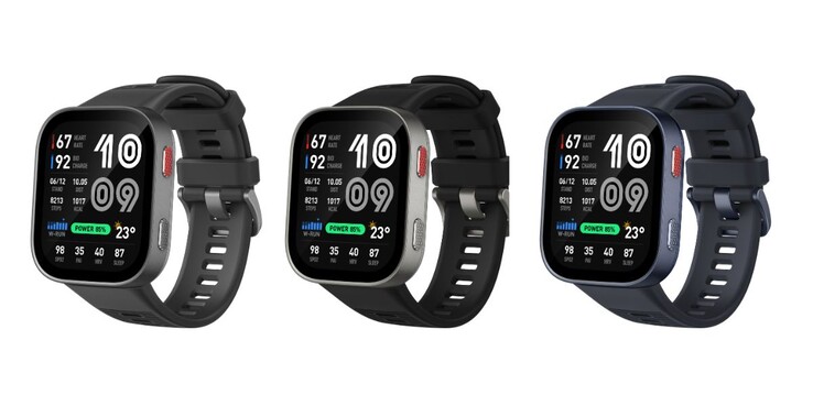 Amazfit Bip Max smartwatch finns i grå, svart och blå färgställningar