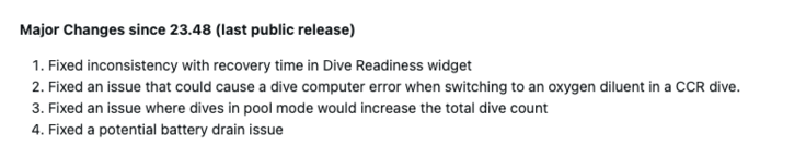 Release Notes för Garmin Descent G2 systemprogramvara 25.14