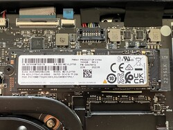 M.2-2280 SSD kan bytas ut