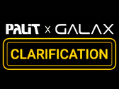 En bild som visar både Palits logotyp och logotypen för dess undervarumärke Galax