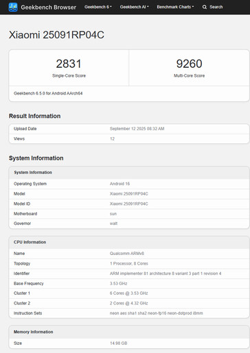 (Bildkälla: Geekbench)
