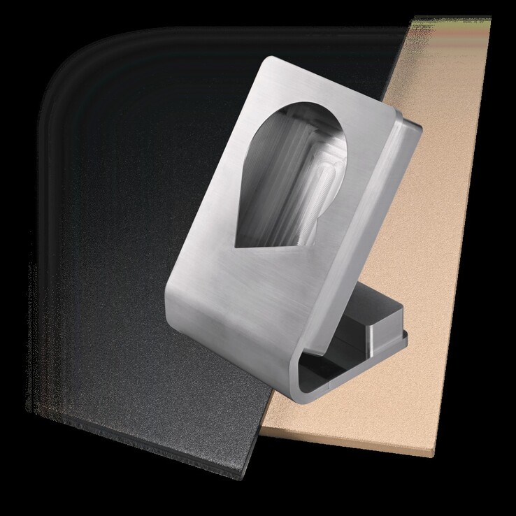 Det anodiserade aluminiumhöljet på "Skeleton Hard Disk" ärver färgerna från företagets skivspelare med yard-drive från 1978. (Bildkälla: Buffalo)