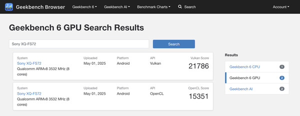 (Bildkälla: Geekbench)