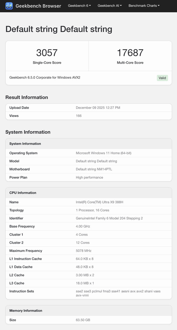 (Bildkälla: Geekbench)