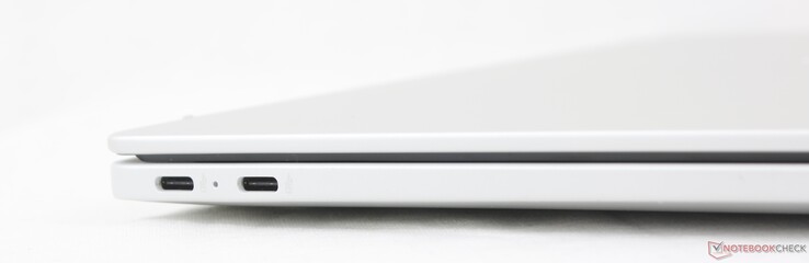 Vänster: 2x USB-C med DisplayPort 1.4a + Power Delivery (10 Gbps)