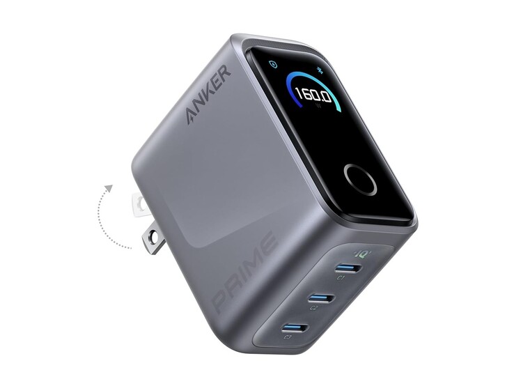 Anker Prime Charger (160W, 3 portar, smart display). (Bildkälla: Anker)
