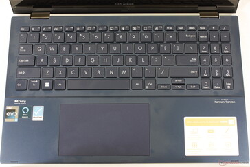 Tangentbordslayouten är identisk med den äldre Zenbook Flip 15 UX563FD