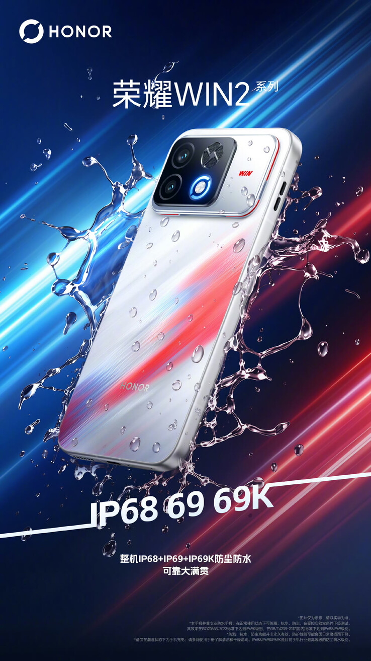 Honors Weibo-inlägg som beskriver kommande Honor WIN 2:s specialanpassade skydd mot inträngning