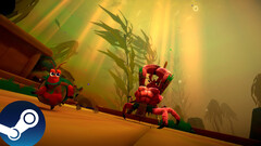 Skärmdump i spelet från Another Crab's Treasure som visar upp miljöerna och spelet. (Bildkälla: Steam - Redigerad)