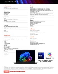 Lenovo ThinkPad L14 Gen 7 Intel specifikationer.