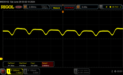 PWM: 10/10 ljusstyrka, ~360 Hz (DC-dimning)