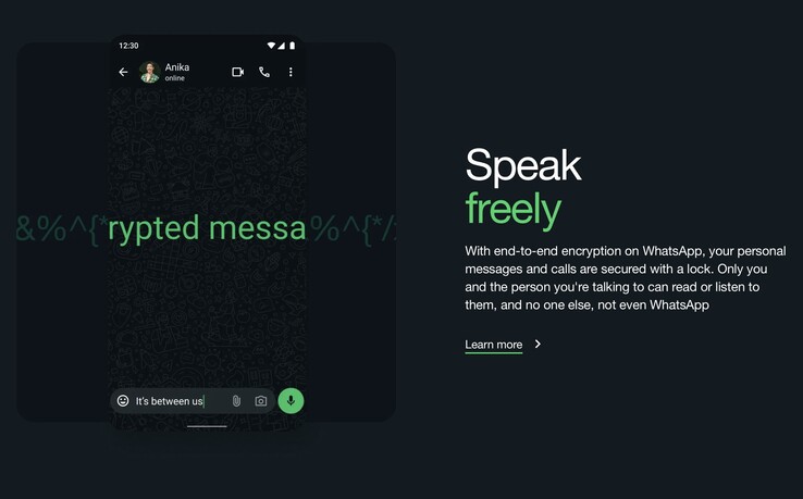 WhatsApp hävdar att användarnas chattar är krypterade från början till slut - senaste stämningsansökan hävdar motsatsen. (Bildkälla: WhatsApp)