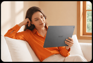 Acer A543-surfplatta som visas i bruk