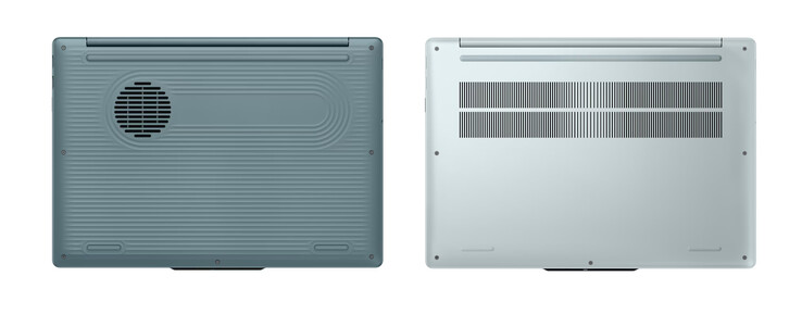 IdeaPad Vibe 15 med bottenpaneler i plast respektive aluminium, från vänster till höger.